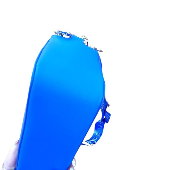 Valentino Orlandi NEW Leather Electric Blue Double Zip Studded Crossbody $159 - Picture 5 of 11